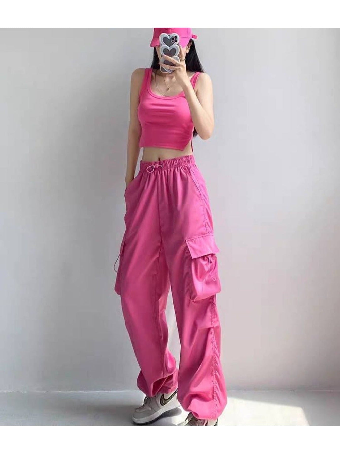 Men's Quick-Dry Cargo Pants - Summer Parachute Trousers, High-Waist Wide-Leg Casual Athletic Long Pants MIRAFASH