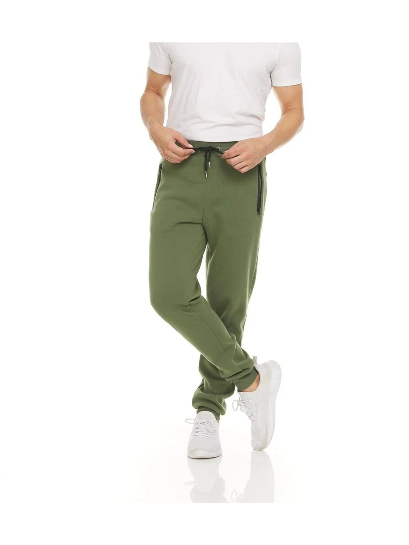 Men's Athletic Jogger Pants – Slim Fit Casual Sweatpants with Zipper Pockets, Solid Color Tapered Track Pants, Sports Running Pants, Workout Training Joggers, Comfortable Elastic Waist Long Pants for Men MIRAFASH