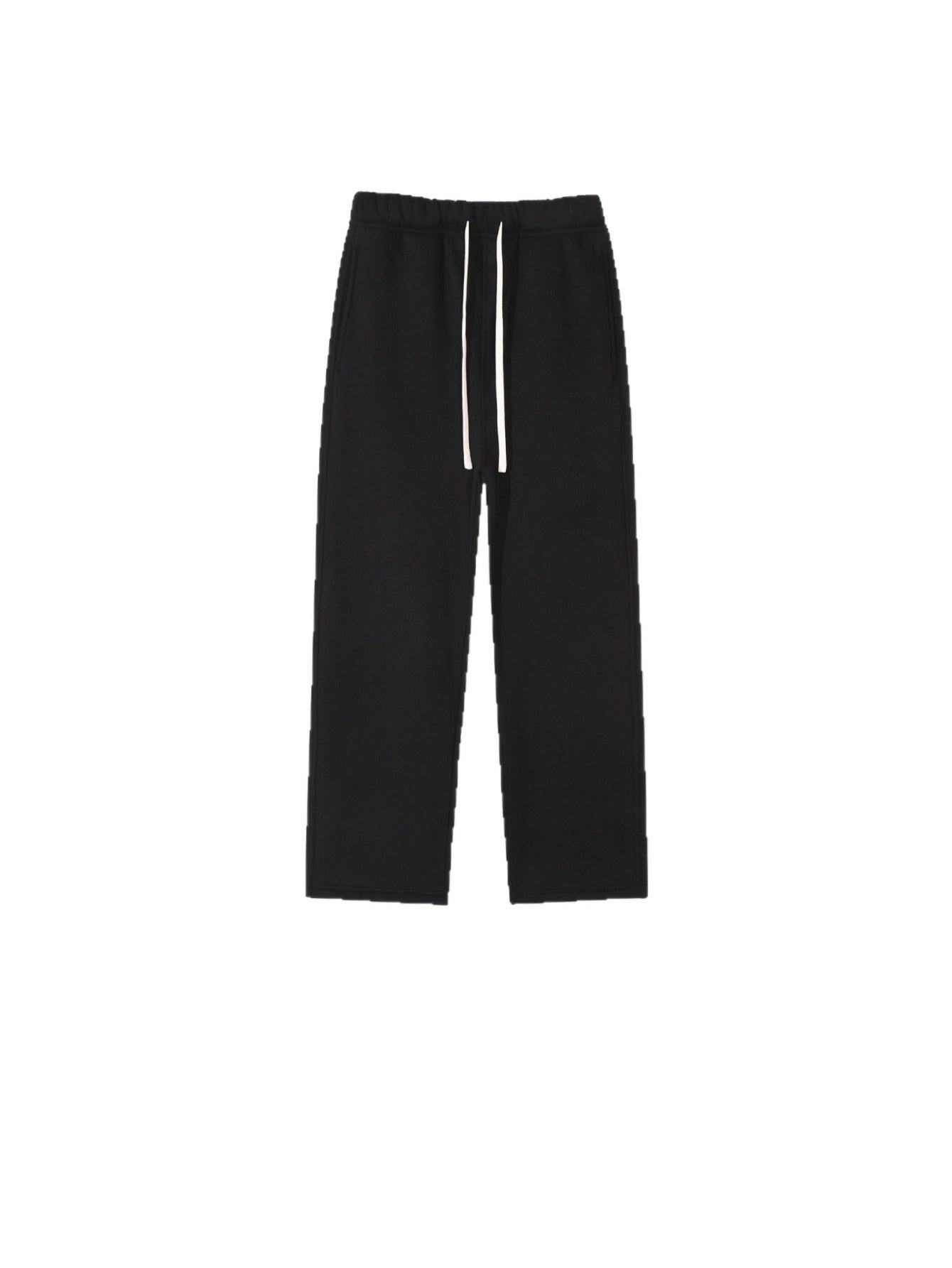 Unisex Hip Hop Streetwear Sweatpants – Autumn Winter 350G Fleece-Lined Straight-Leg Joggers, Loose Fit Casual Solid Color Pants MIRAFASH
