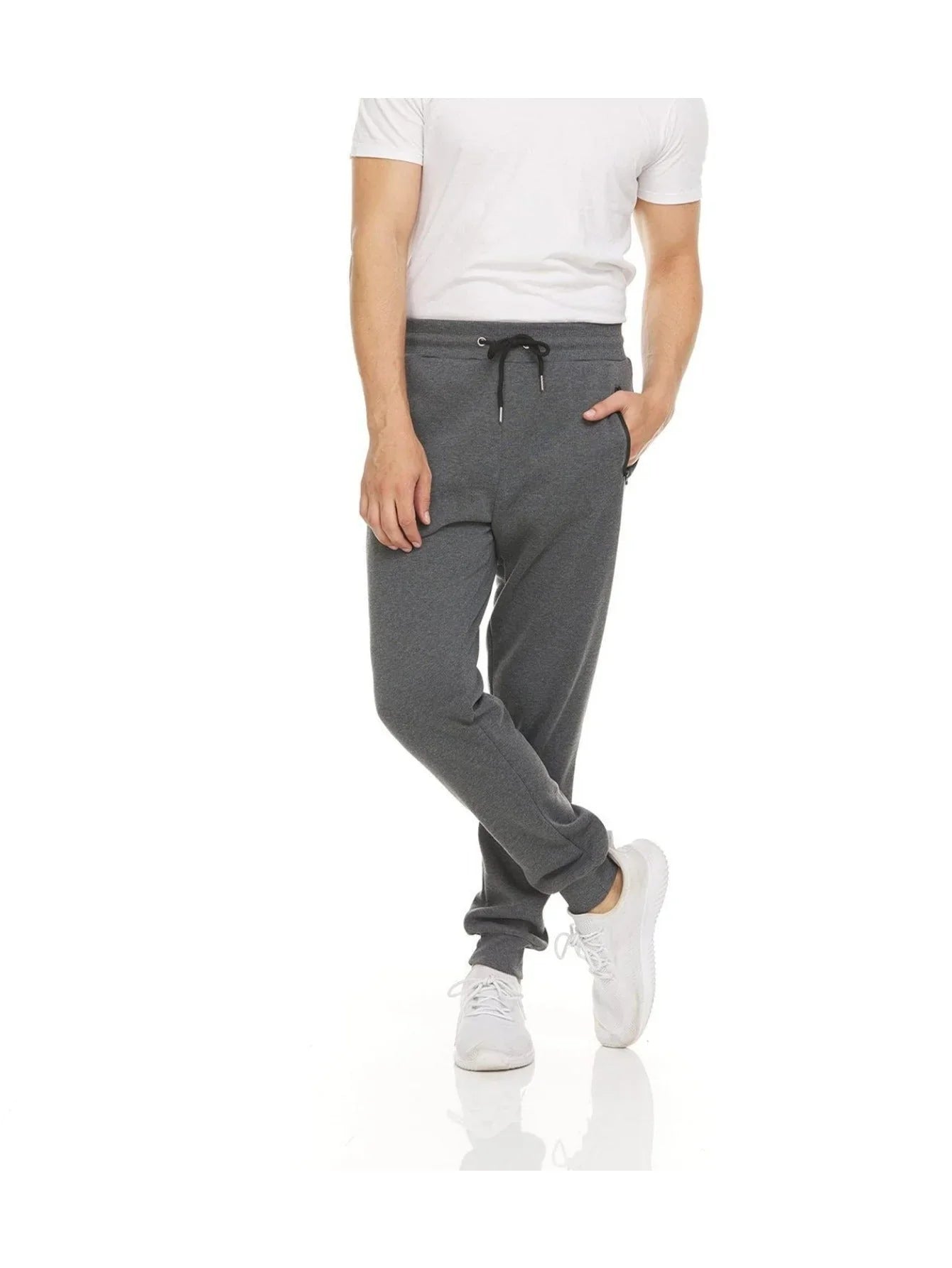 Men's Athletic Jogger Pants – Slim Fit Casual Sweatpants with Zipper Pockets, Solid Color Tapered Track Pants, Sports Running Pants, Workout Training Joggers, Comfortable Elastic Waist Long Pants for Men MIRAFASH