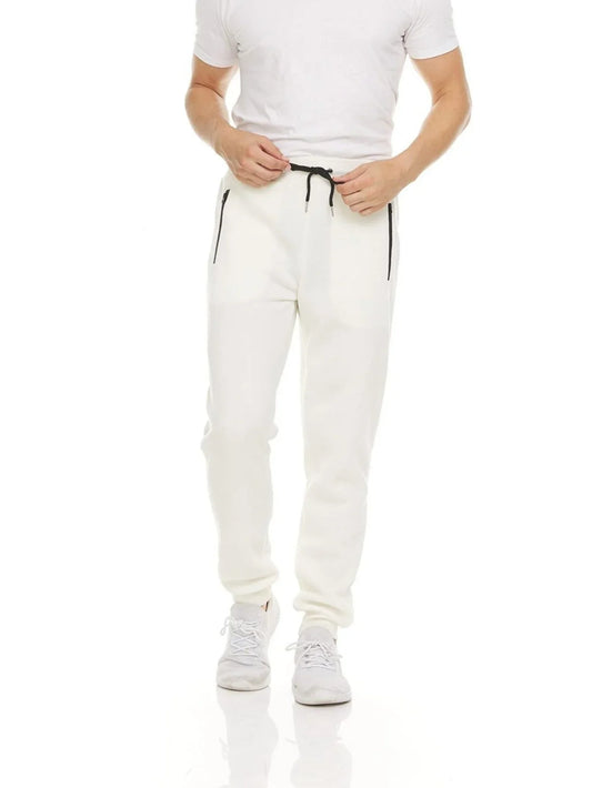 Men's Athletic Jogger Pants – Slim Fit Casual Sweatpants with Zipper Pockets, Solid Color Tapered Track Pants, Sports Running Pants, Workout Training Joggers, Comfortable Elastic Waist Long Pants for Men MIRAFASH