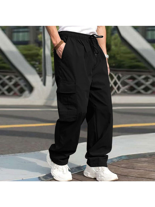 Baggy Men's Cargo Pants - Straight Leg Pocket Pants, Streetwear Utility Trousers, Casual Work Pants for Guys Who Love Pockets More Than Friends MIRAFASH