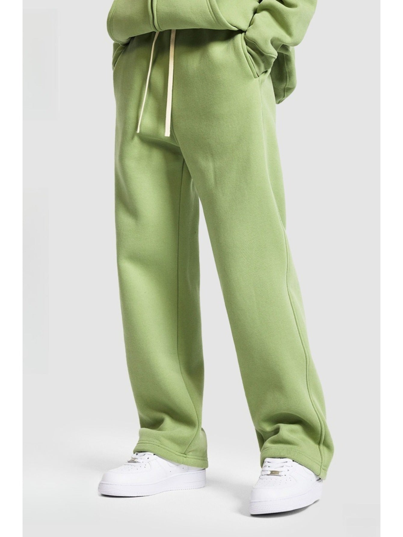 Unisex Hip Hop Streetwear Sweatpants – Autumn Winter 350G Fleece-Lined Straight-Leg Joggers, Loose Fit Casual Solid Color Pants MIRAFASH