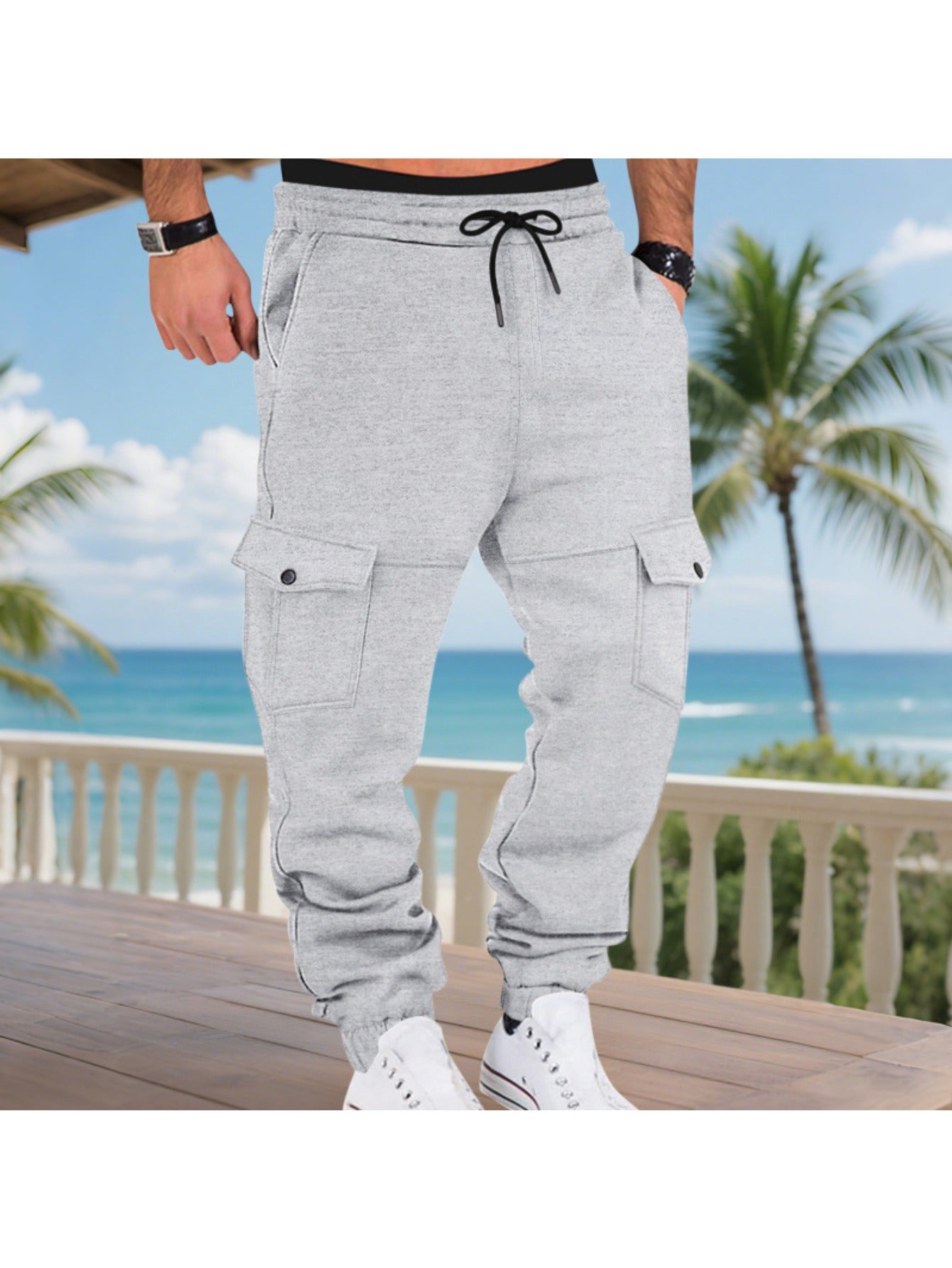 Men's Fleece Lined Cargo Pants - Multi Pocket Tactical Joggers Wide Leg Tapered Outdoor Sports Casual Winter Pants MIRAFASH
