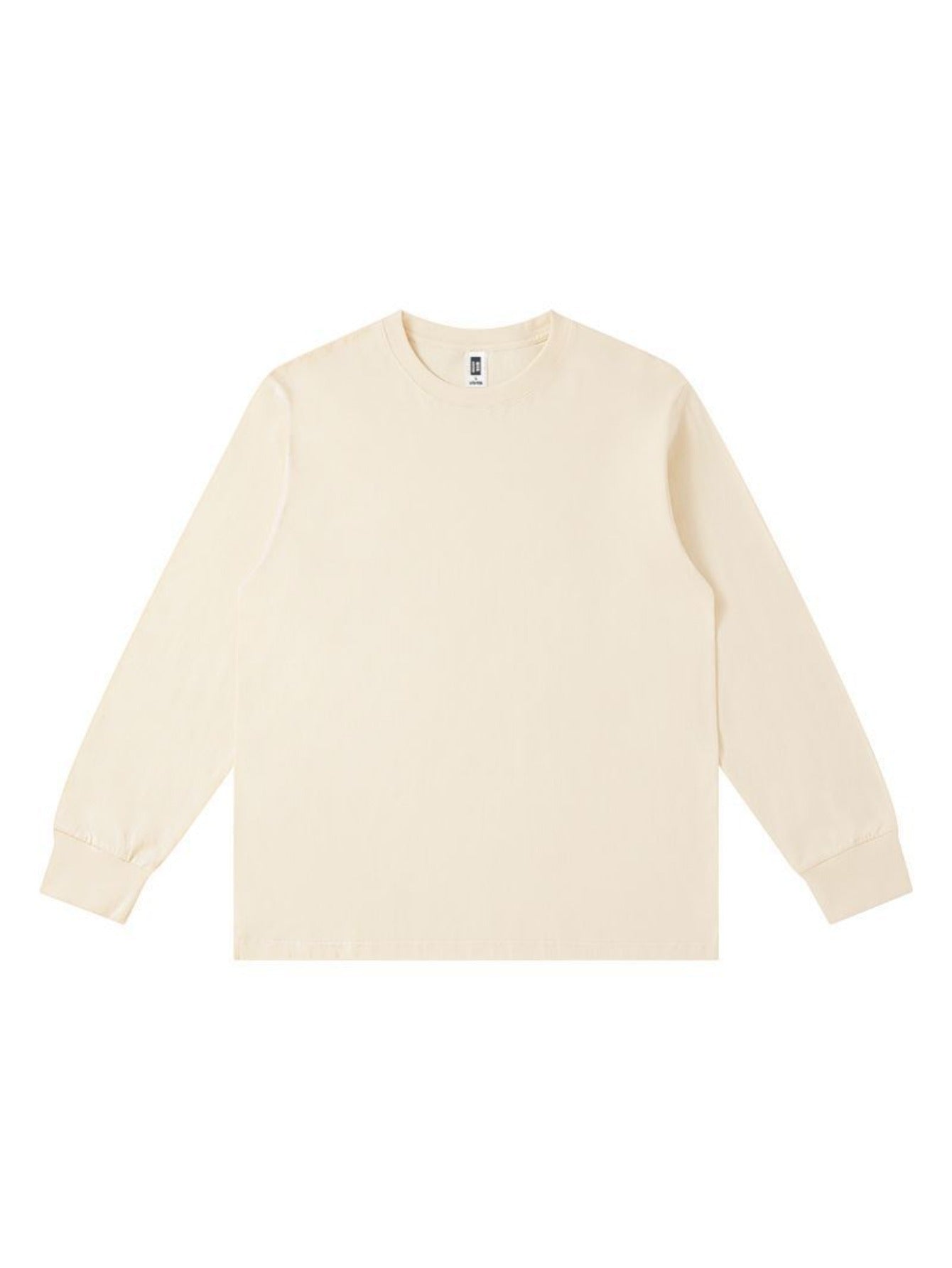Men's 300G Heavyweight Long-Sleeve T-Shirt - 100% Cotton, Solid Color Loose Fit Autumn & Winter Crew Neck Base Layer Top MIRAFASH
