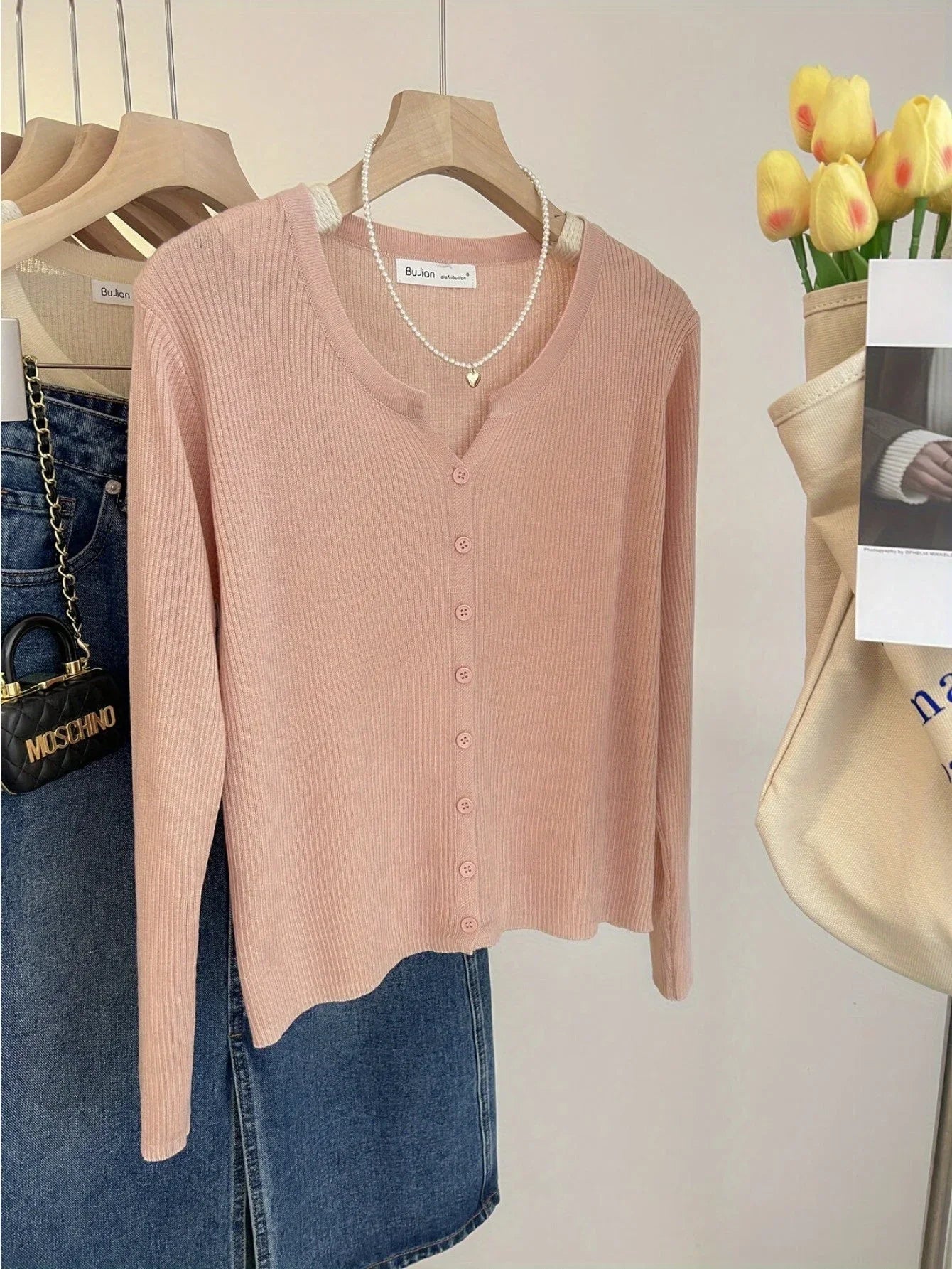Women'S Lightweight Cardigan - Slim Fit Button-Front Sweater Jacket, Long Sleeve Layering Piece for Spring/Fall/Summer, Office to Party Outfits - Easy Care Chic Outerwear, Casual Wear, Ribbed Texture, Comfortable Wear, Stylish Coverup, Fashion Lovers MIRAFASH