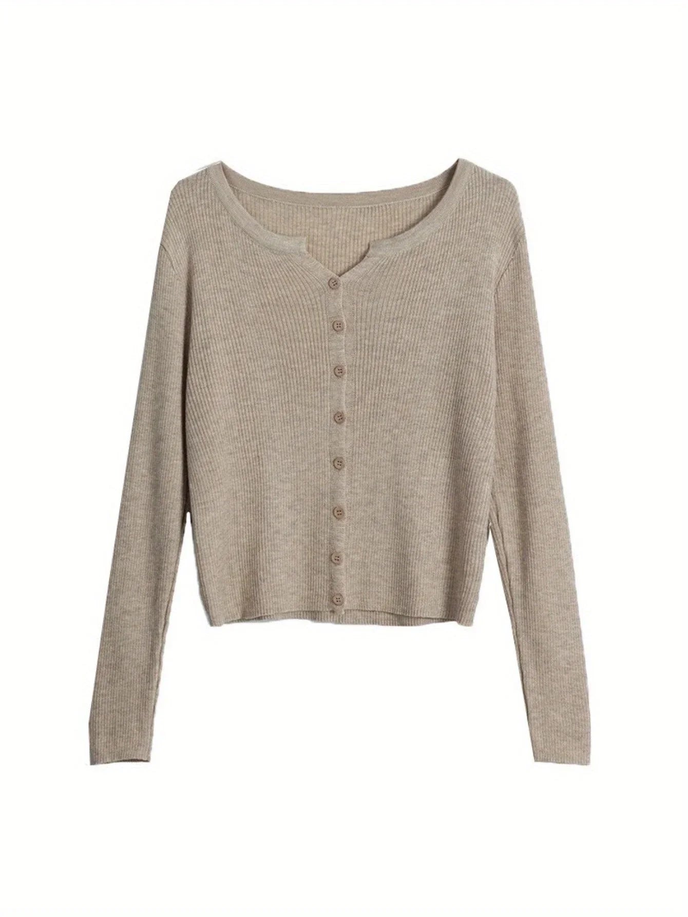 Women'S Lightweight Cardigan - Slim Fit Button-Front Sweater Jacket, Long Sleeve Layering Piece for Spring/Fall/Summer, Office to Party Outfits - Easy Care Chic Outerwear, Casual Wear, Ribbed Texture, Comfortable Wear, Stylish Coverup, Fashion Lovers MIRAFASH