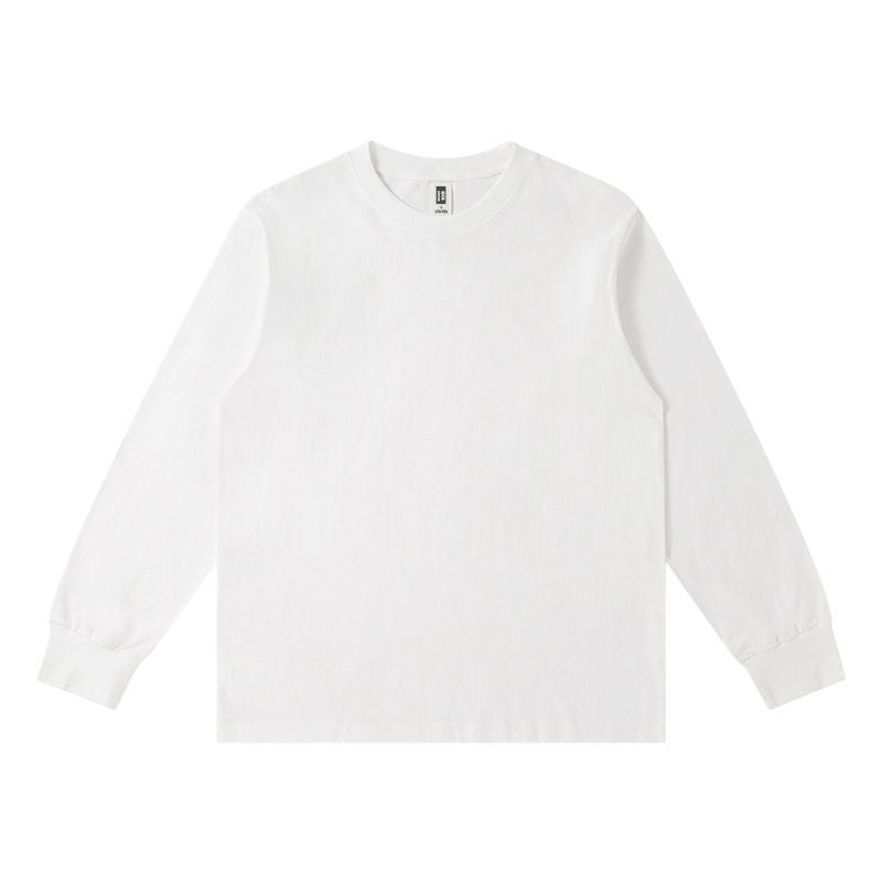 Men's 300G Heavyweight Long-Sleeve T-Shirt - 100% Cotton, Solid Color Loose Fit Autumn & Winter Crew Neck Base Layer Top MIRAFASH