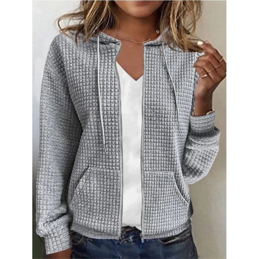 Women's Zip Up Hoodie Jacket – Casual Long Sleeve Sweatshirt with Hood, Ladies Zipper Cardigan Outerwear, Lightweight Sportswear, Fashion Casual Tops for Women MIRAFASH