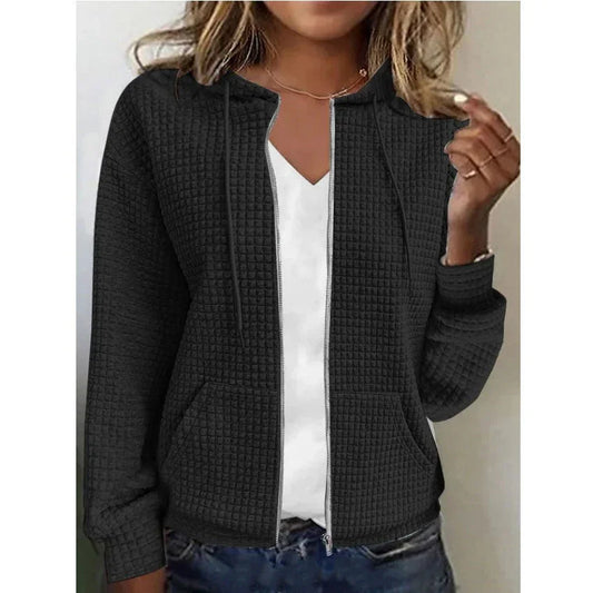 Women's Zip Up Hoodie Jacket – Casual Long Sleeve Sweatshirt with Hood, Ladies Zipper Cardigan Outerwear, Lightweight Sportswear, Fashion Casual Tops for Women MIRAFASH