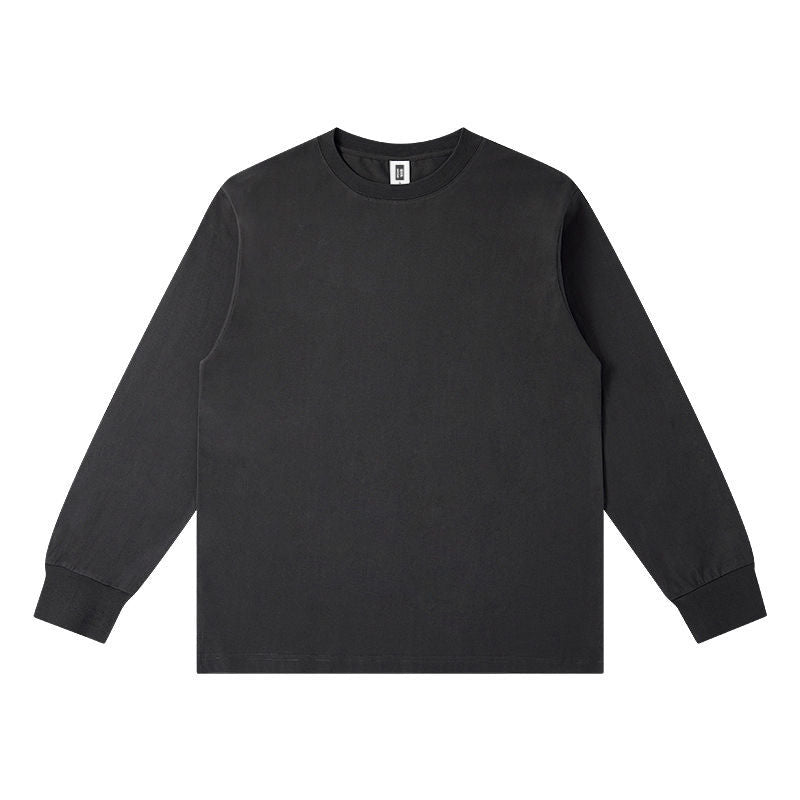 Men's 300G Heavyweight Long-Sleeve T-Shirt - 100% Cotton, Solid Color Loose Fit Autumn & Winter Crew Neck Base Layer Top MIRAFASH