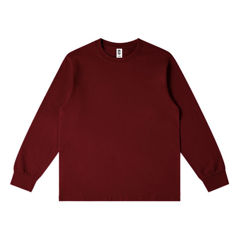 Men's 300G Heavyweight Long-Sleeve T-Shirt - 100% Cotton, Solid Color Loose Fit Autumn & Winter Crew Neck Base Layer Top MIRAFASH