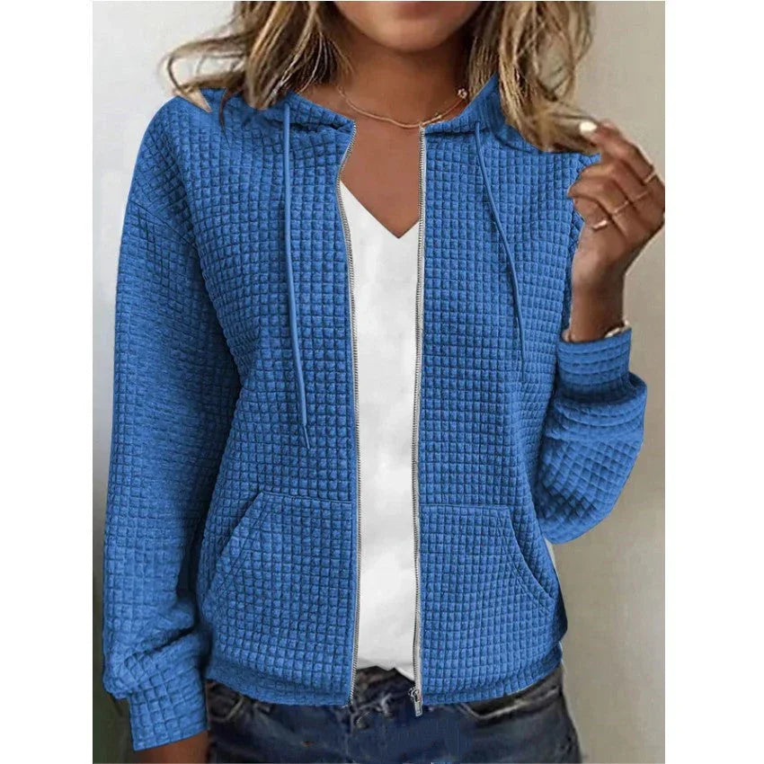 Women's Zip Up Hoodie Jacket – Casual Long Sleeve Sweatshirt with Hood, Ladies Zipper Cardigan Outerwear, Lightweight Sportswear, Fashion Casual Tops for Women MIRAFASH