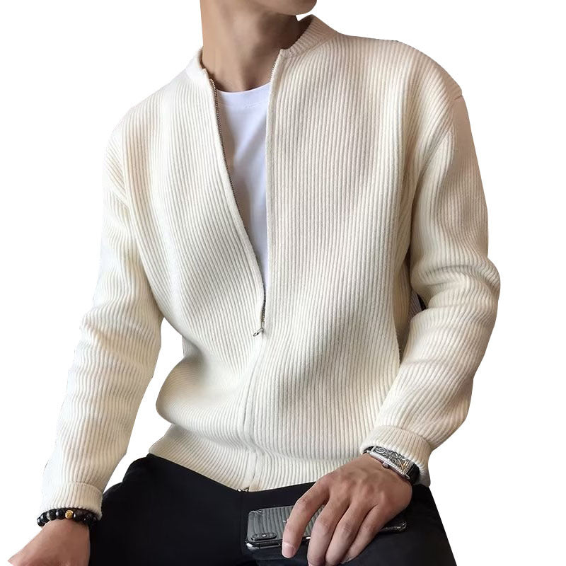 Men's Plus Size Cardigan Sweater – Warm Slim Fit Knitwear Jacket, Business Casual Outerwear MIRAFASH