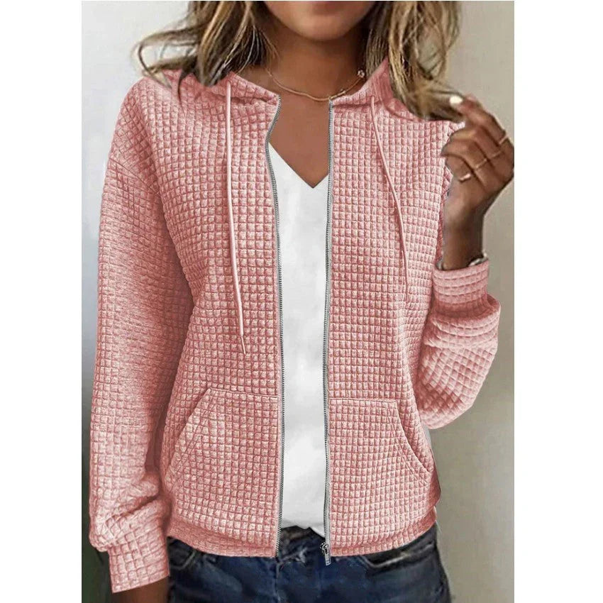 Women's Zip Up Hoodie Jacket – Casual Long Sleeve Sweatshirt with Hood, Ladies Zipper Cardigan Outerwear, Lightweight Sportswear, Fashion Casual Tops for Women MIRAFASH