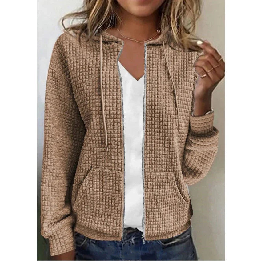 Women's Zip Up Hoodie Jacket – Casual Long Sleeve Sweatshirt with Hood, Ladies Zipper Cardigan Outerwear, Lightweight Sportswear, Fashion Casual Tops for Women MIRAFASH