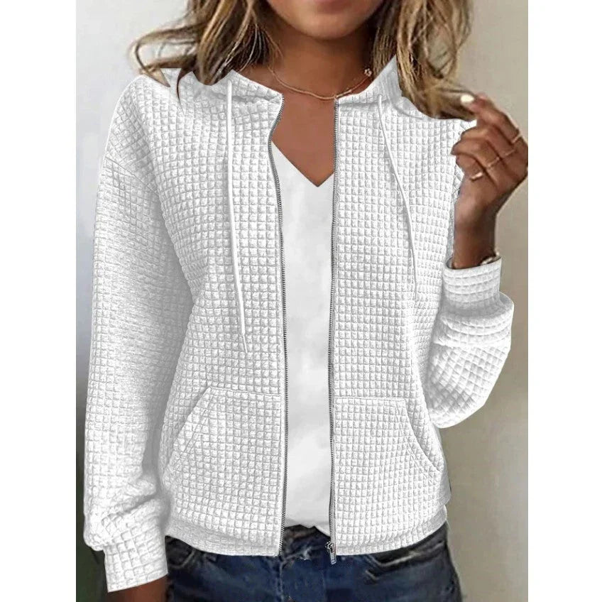 Women's Zip Up Hoodie Jacket – Casual Long Sleeve Sweatshirt with Hood, Ladies Zipper Cardigan Outerwear, Lightweight Sportswear, Fashion Casual Tops for Women MIRAFASH