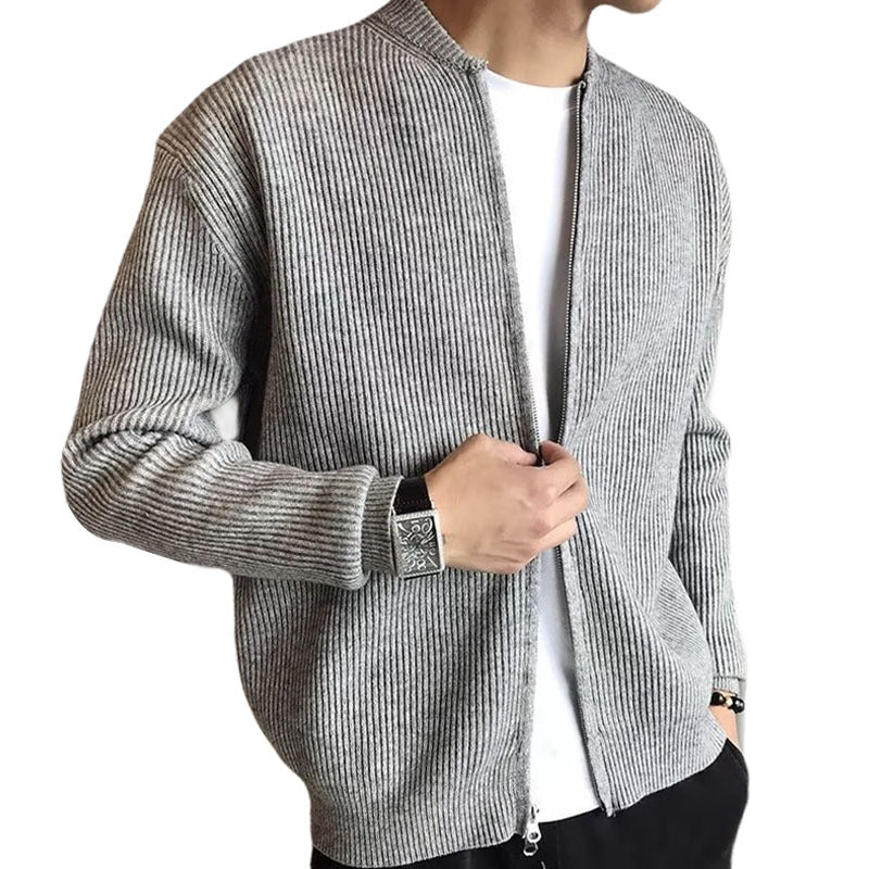 Men's Plus Size Cardigan Sweater – Warm Slim Fit Knitwear Jacket, Business Casual Outerwear MIRAFASH