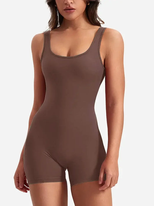 2024 Summer New Women's Yoga One Piece One Piece Vest Sleeveless One Piece Sports Shorts Fitness Sports One Piece MIRAFASH
