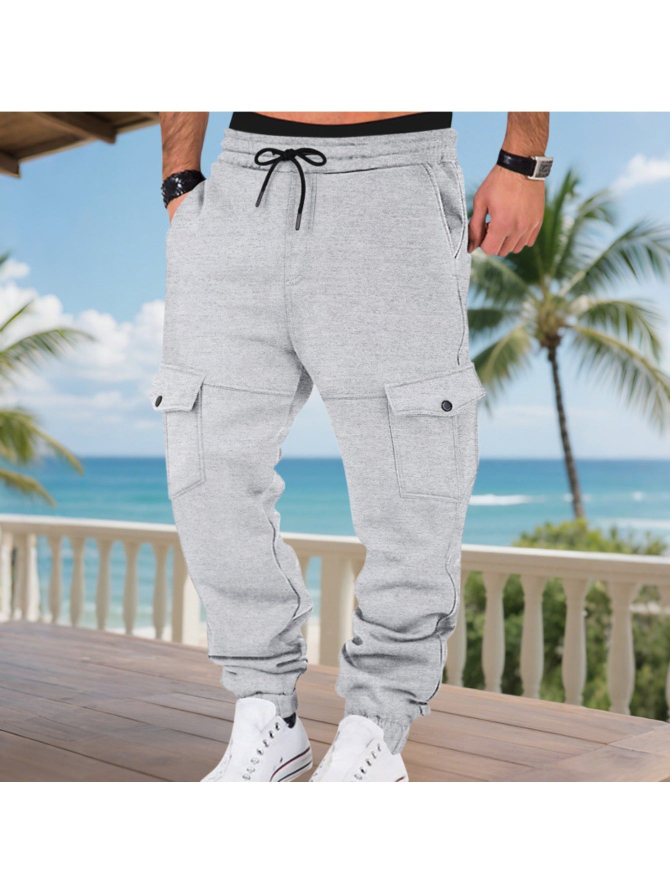Men's Fleece Lined Cargo Pants - Multi Pocket Tactical Joggers Wide Leg Tapered Outdoor Sports Casual Winter Pants MIRAFASH
