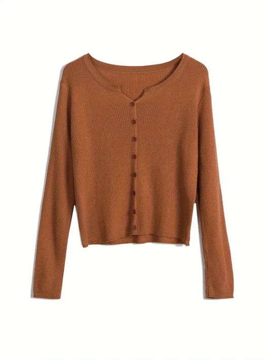 Women'S Lightweight Cardigan - Slim Fit Button-Front Sweater Jacket, Long Sleeve Layering Piece for Spring/Fall/Summer, Office to Party Outfits - Easy Care Chic Outerwear, Casual Wear, Ribbed Texture, Comfortable Wear, Stylish Coverup, Fashion Lovers MIRAFASH