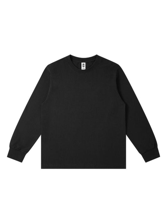 Men's 300G Heavyweight Long-Sleeve T-Shirt - 100% Cotton, Solid Color Loose Fit Autumn & Winter Crew Neck Base Layer Top MIRAFASH