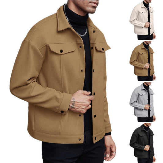 Men's Lapel Collar Jacket - Fall Winter Casual Sports Business Blazer Lightweight Windbreaker Outdoor Coat Slim Fit Zip Up Outerwear for Men MIRAFASH